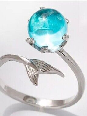 MERMAID WHALE Water Drop RING Adjustable